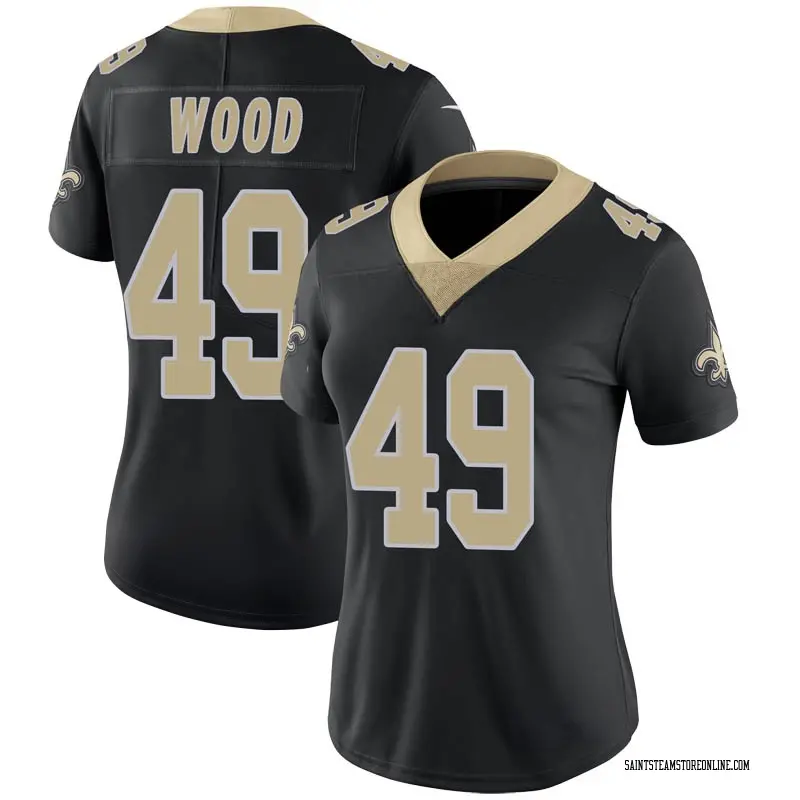 Women's New Orleans Saints Zach Wood Black Limited Team Color 100th ...